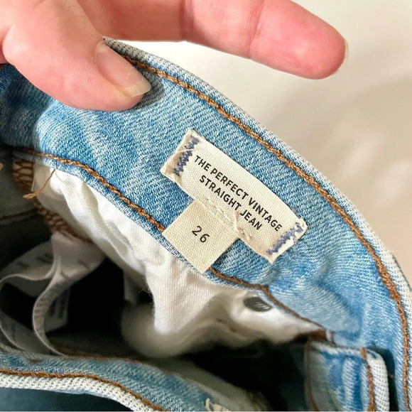 Madewell The Perfect Vintage Straight Jean in Danby Wash: Knee-Rip Edition NWT - Picture 9 of 10